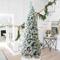 9ft. Pre-Lit Flocked Pine Pencil Artificial Christmas Tree, Warm White LED Lights